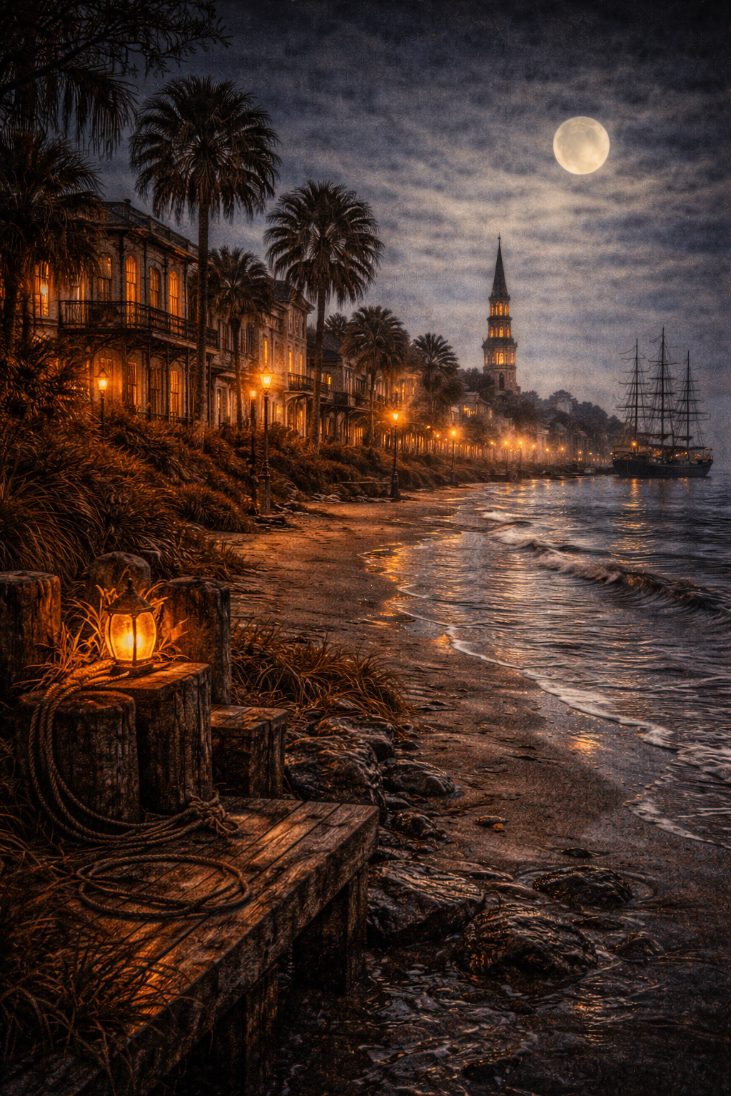 Thunderbolt ghost tour at night